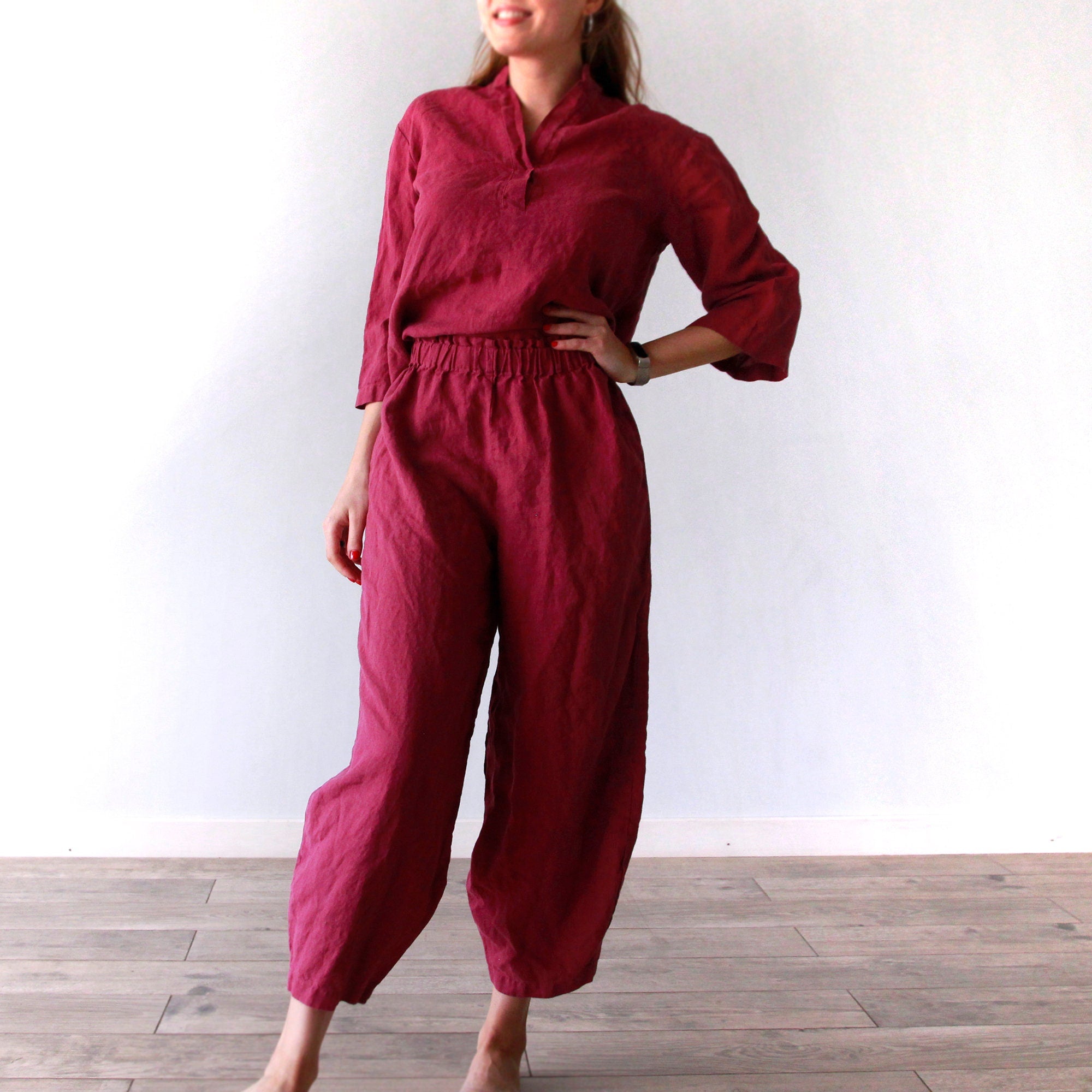 Plus Size Linen Pants: Women's Loose Fit, Handmade
