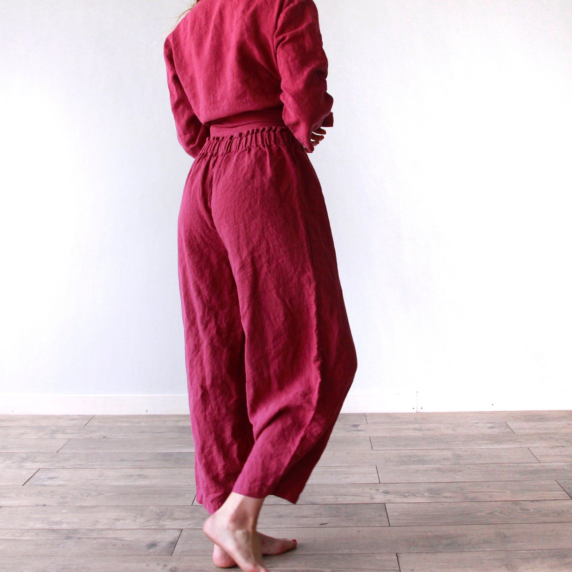 Plus Size Linen Pants: Women's Loose Fit, Handmade
