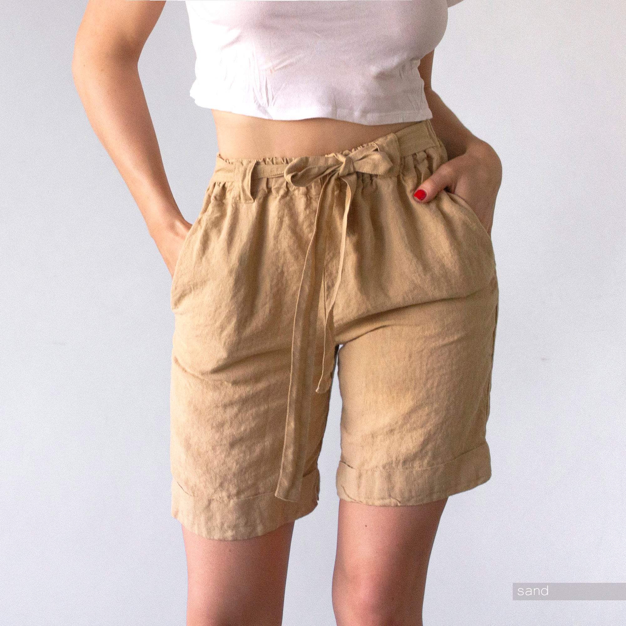 Handmade Linen Shorts Women: Organic Cotton, Relaxed Fit