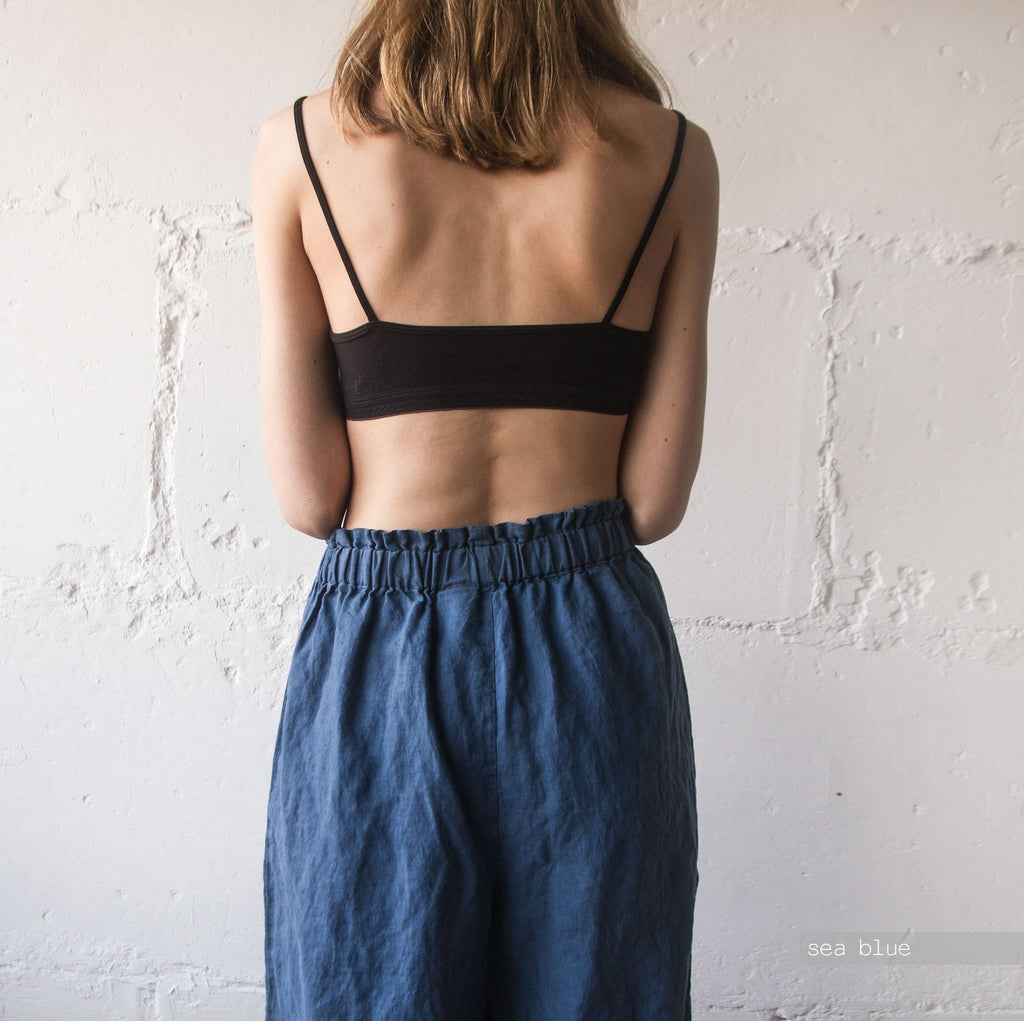 Linen Culottes: Women's Boho Harem Pants with Pockets