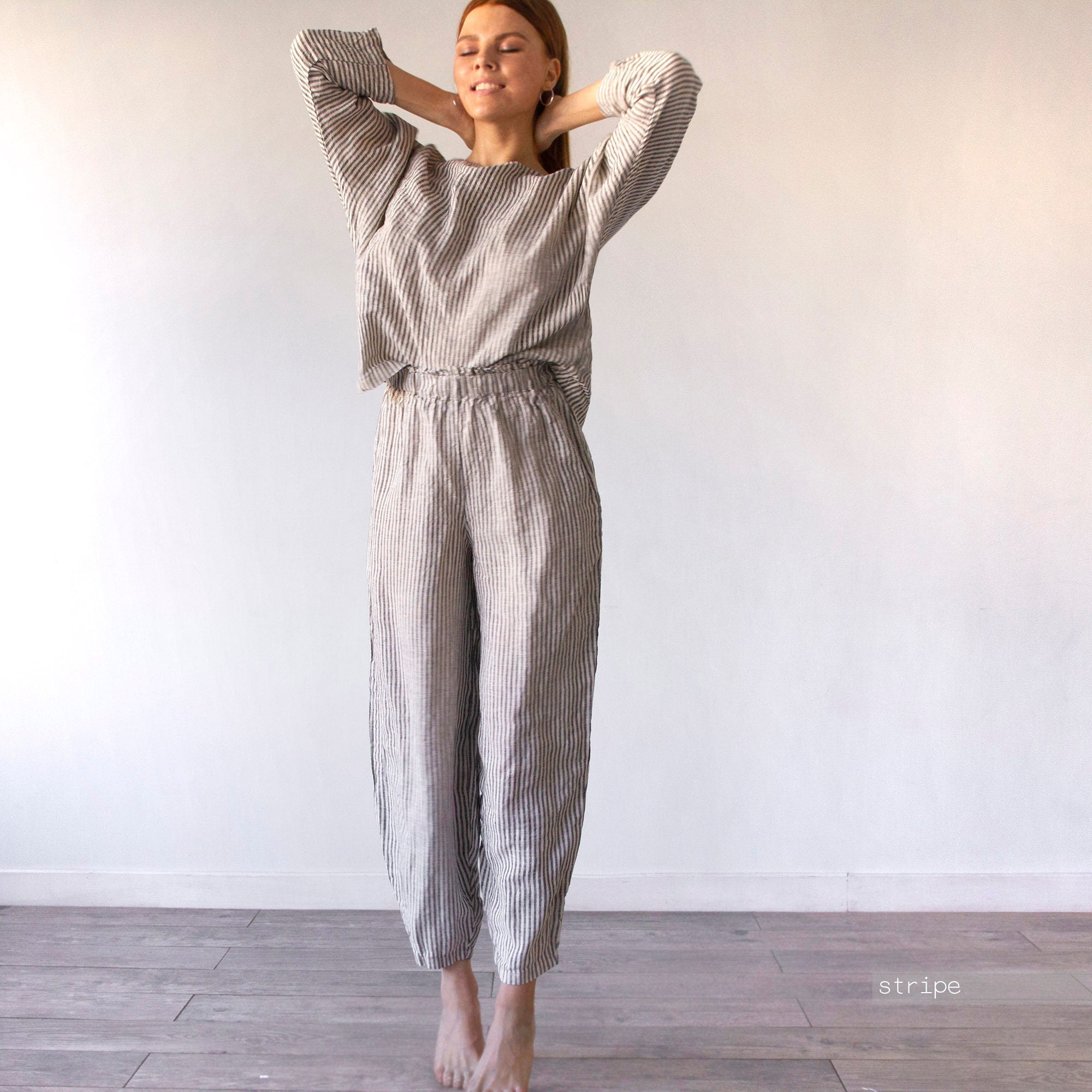 Linen Harem Pants: Unisex Baggy Yoga Pants