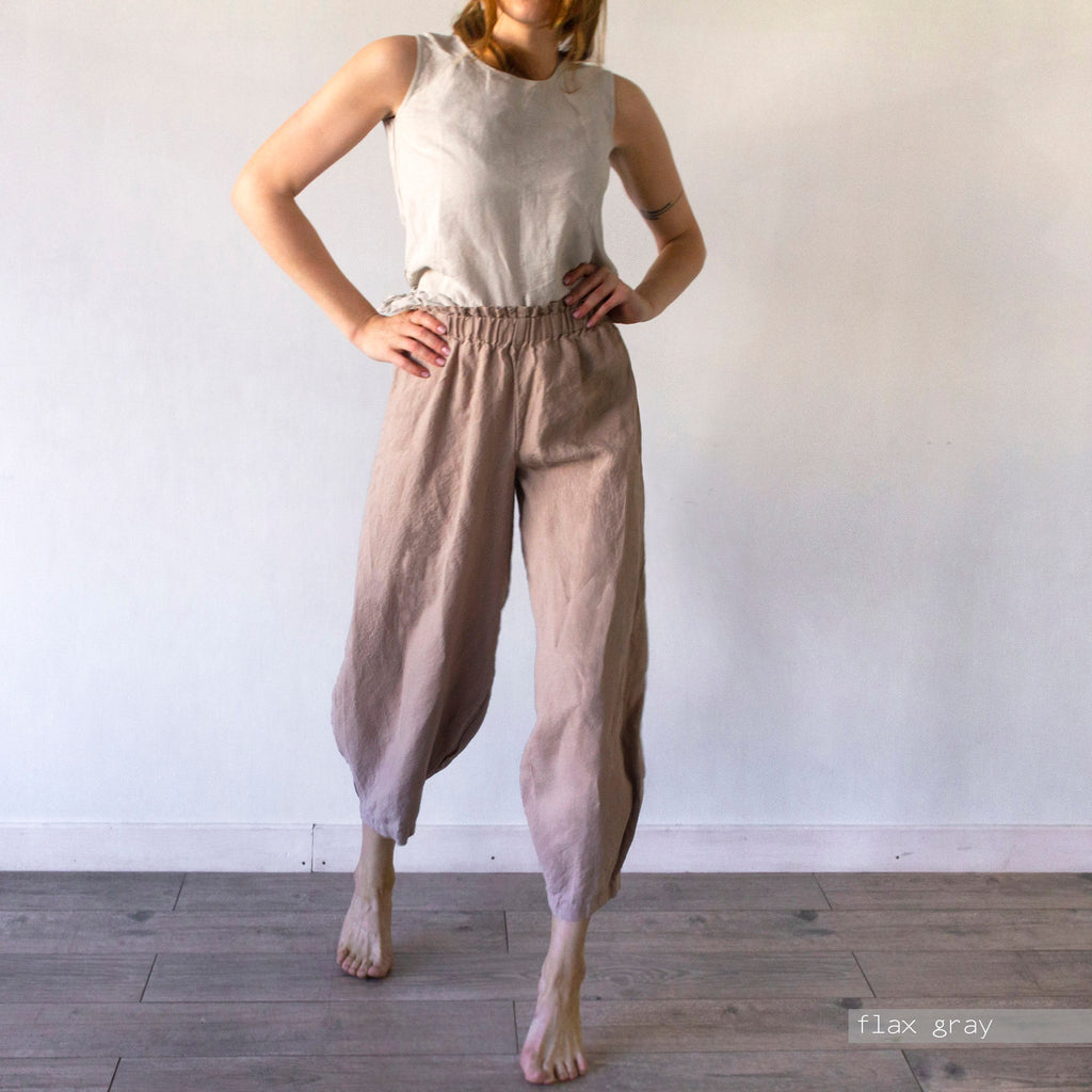 Linen Harem Pants: Unisex Baggy Yoga Pants