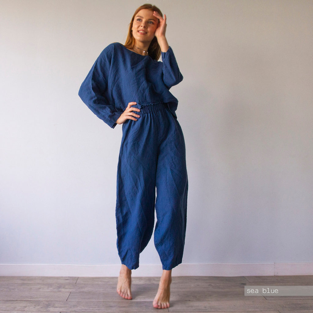 Linen Harem Pants: Unisex Baggy Yoga Pants