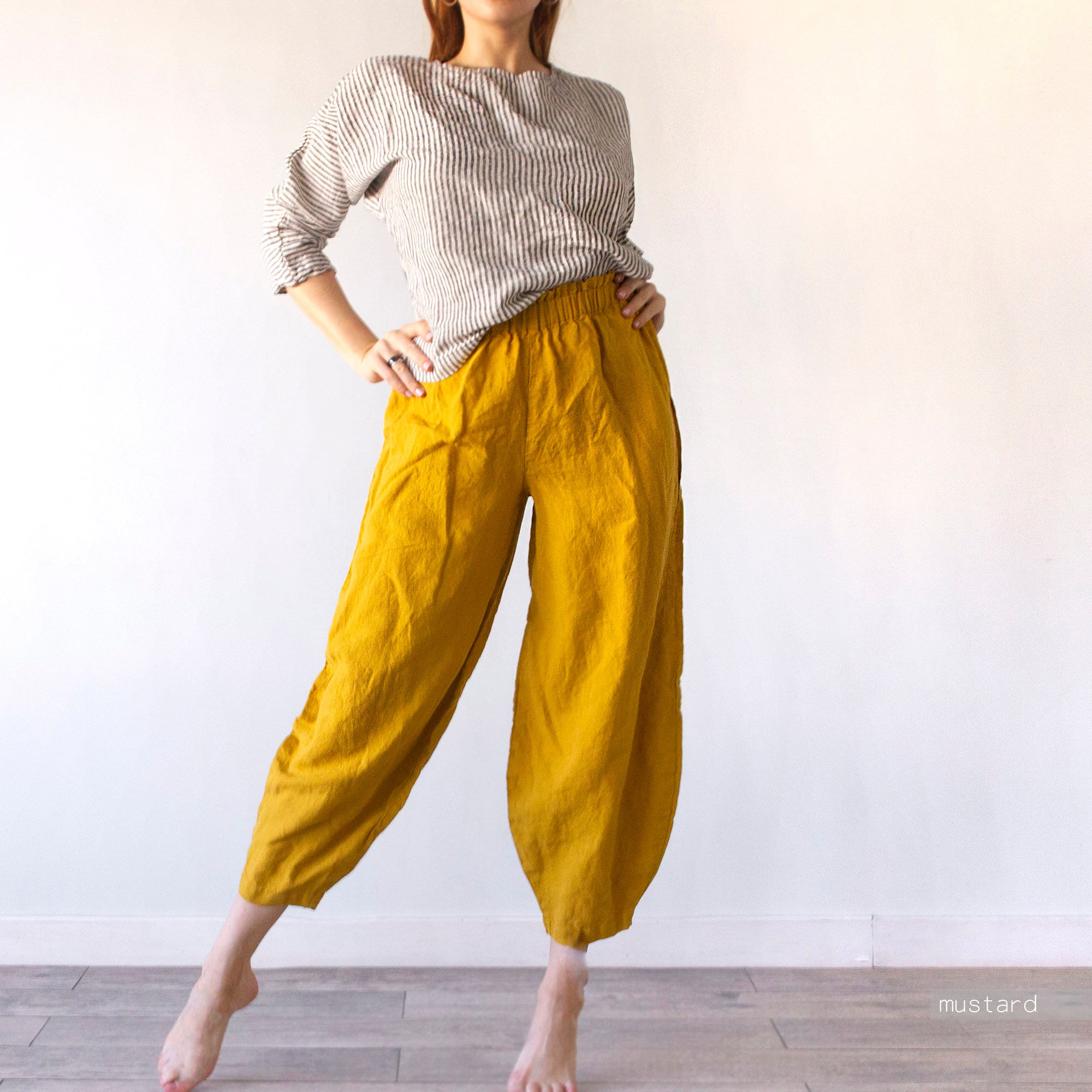 Linen Harem Pants: Unisex Baggy Yoga Pants