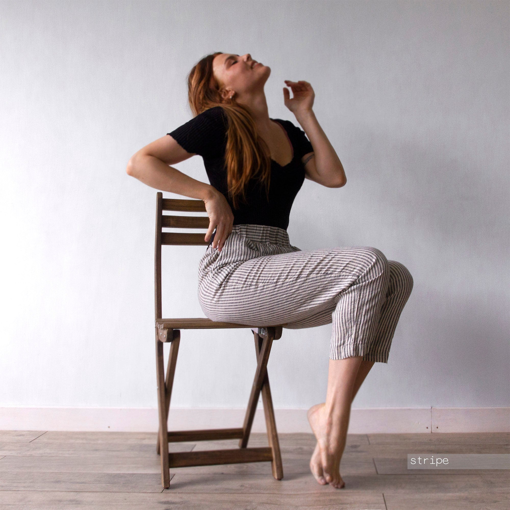 High Waisted Linen Trousers: Straight Leg Cropped Pants