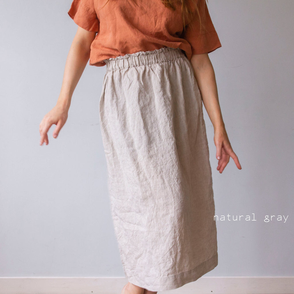Full Linen Skirt: Handmade Organic A-Line Maxi Skirt