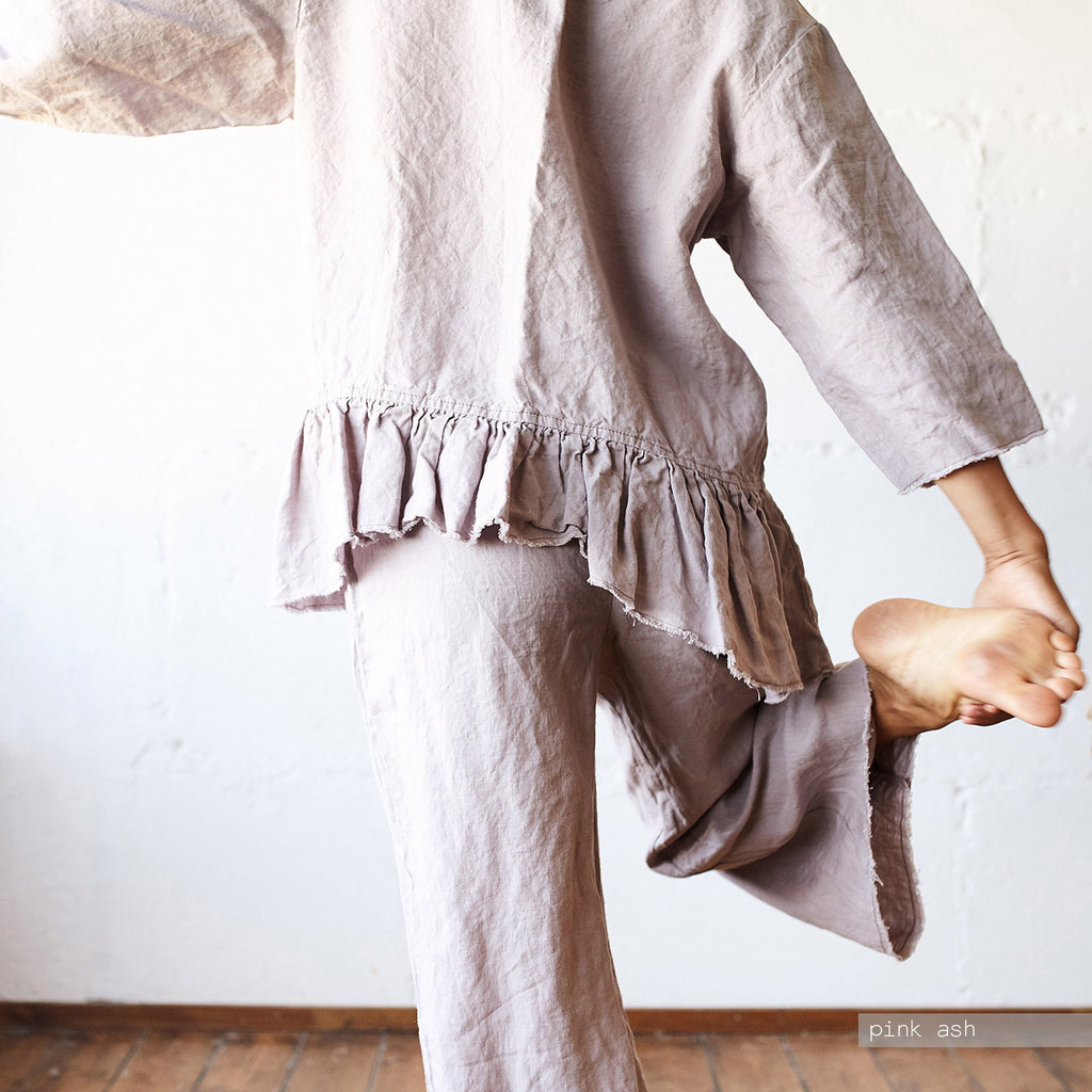 Handmade Linen Culottes: Oversized Raw-Edged Trousers