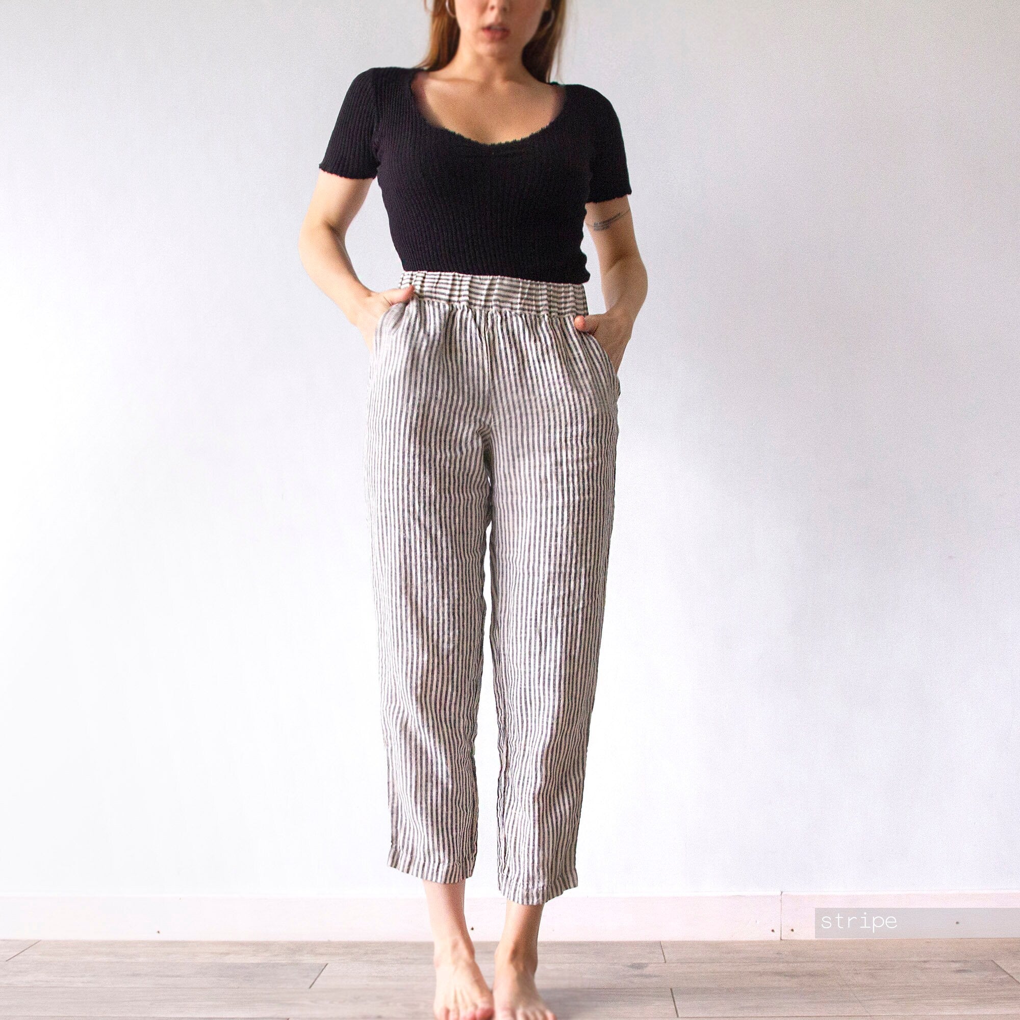 Handmade Linen Trousers: Straight Leg Organic Pants