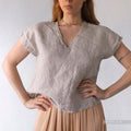 Sleeveless Linen Top: V-Neck Organic Fabric