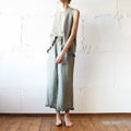 Ruffle Linen Pajama Set: Organic Sleepwear, Linen Top and Culottes