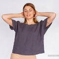 Oversized Linen Blouse: Short Sleeve Organic Top