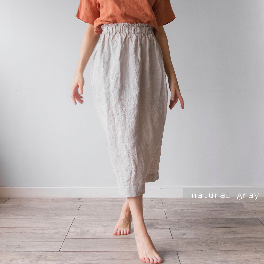 Full Linen Skirt: Handmade Organic A-Line Maxi Skirt