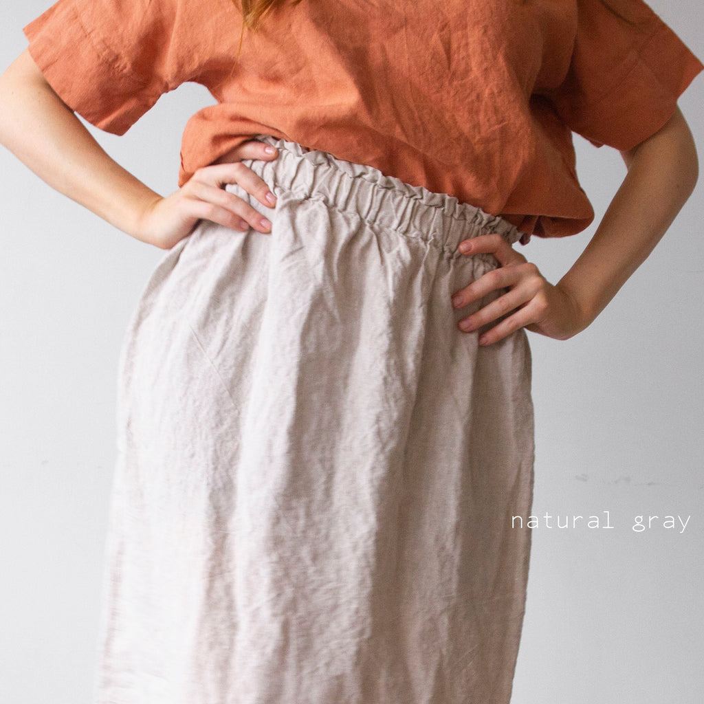 Full Linen Skirt: Handmade Organic A-Line Maxi Skirt